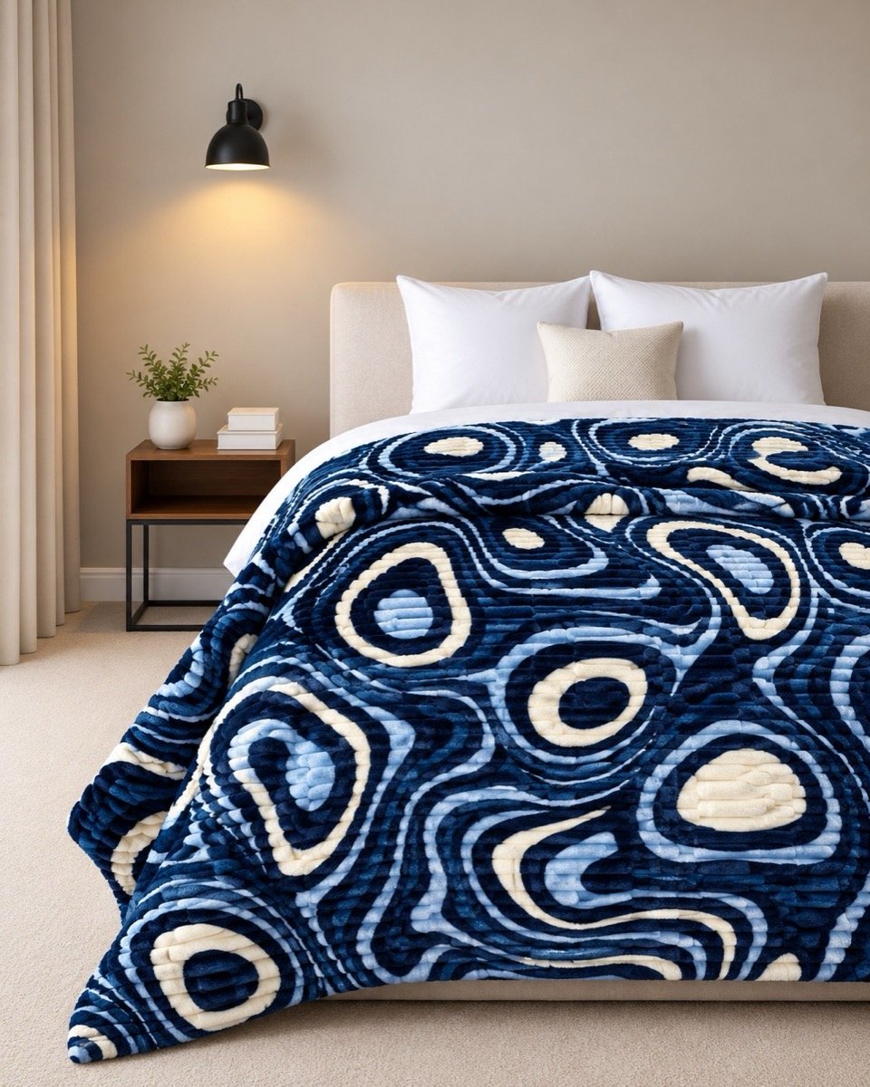 Printed Plush Blanket — Abstract Collection