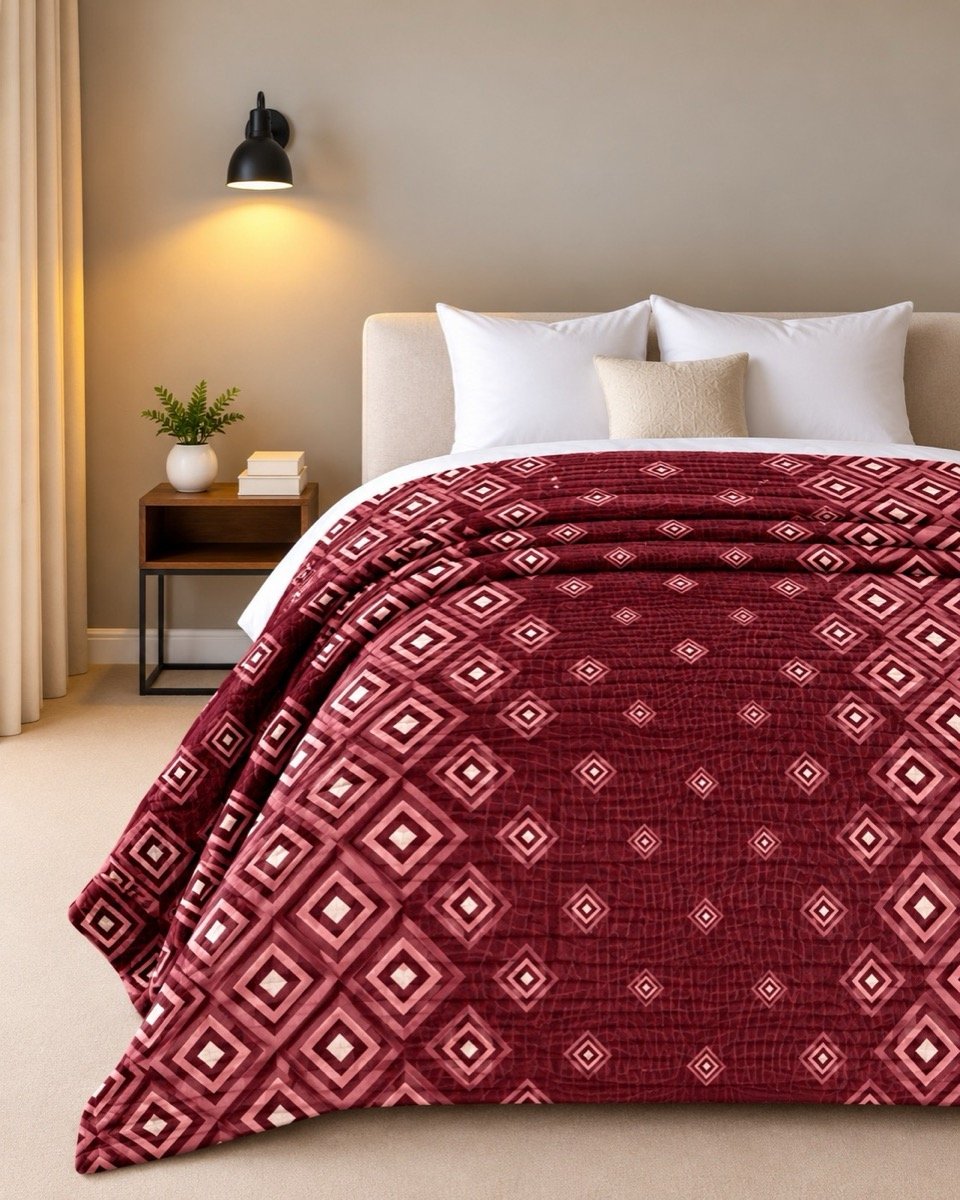 Printed Plush Blanket — Geometric & Animal Print Collection